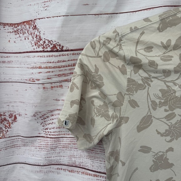 Linksoul Golf Polo Shirt Mens Size Medium Floral Print Short Sleeve Button Up - Picture 3 of 11